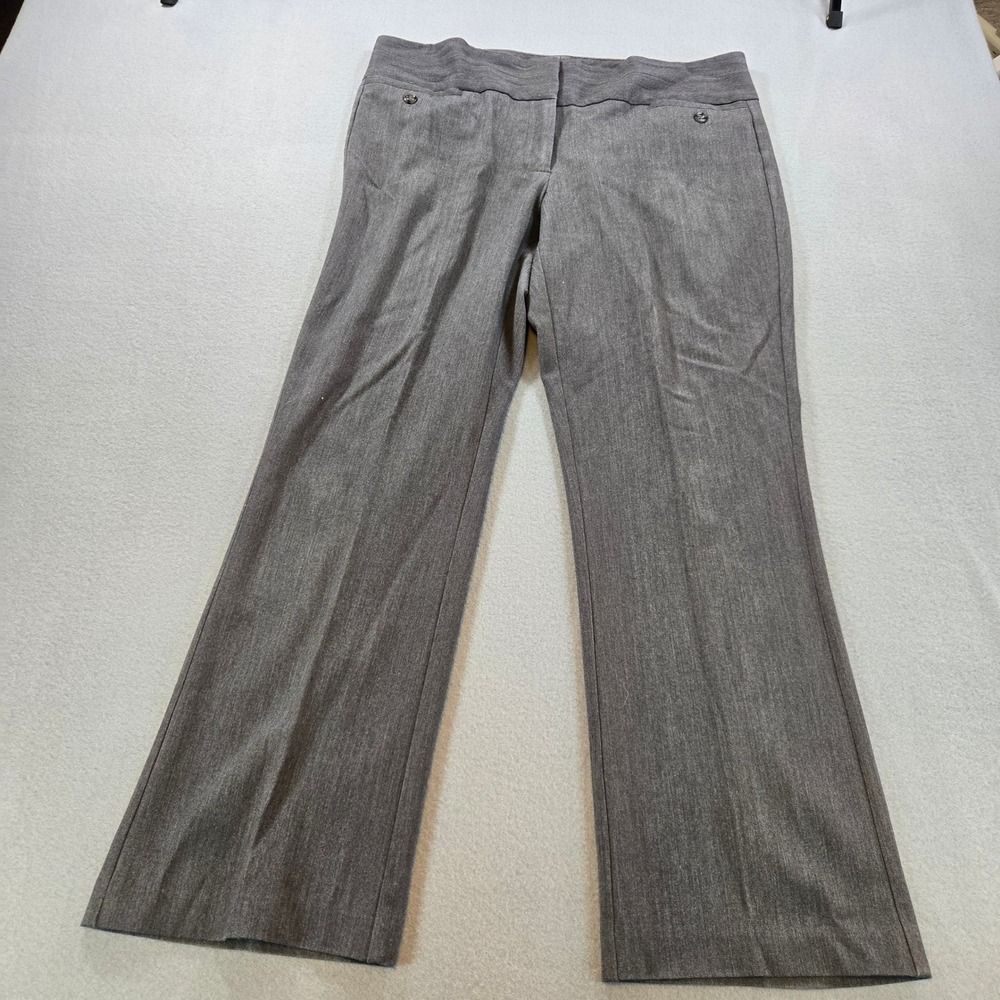 Maurices Dress Pants Women 11/12 Short Gray Straight Leg Mid Rise Professional
